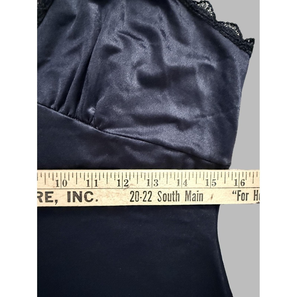 Vintage 80s 90s Frederick's of Hollywood Black Mini Slip Dress Lg USA Whimsigoth - Picture 11 of 15